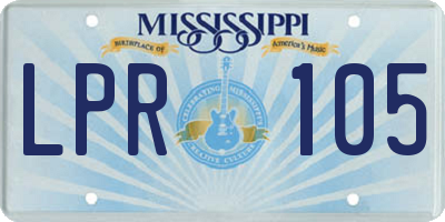MS license plate LPR105