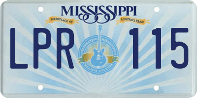 MS license plate LPR115