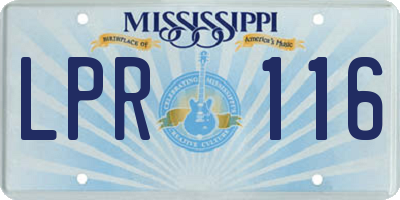 MS license plate LPR116