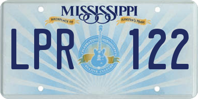 MS license plate LPR122