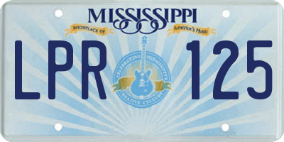 MS license plate LPR125
