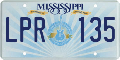 MS license plate LPR135