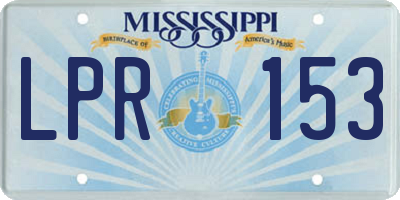 MS license plate LPR153