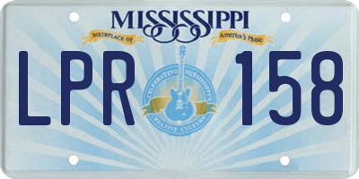 MS license plate LPR158