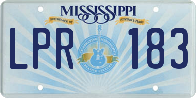 MS license plate LPR183