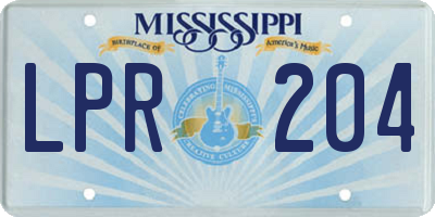 MS license plate LPR204