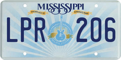 MS license plate LPR206