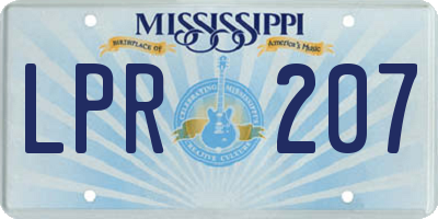 MS license plate LPR207