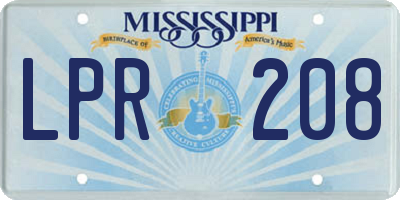 MS license plate LPR208
