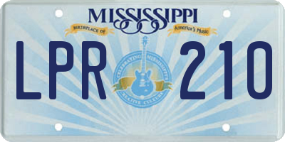 MS license plate LPR210