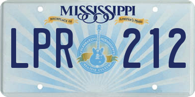 MS license plate LPR212