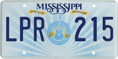 MS license plate LPR215