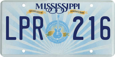 MS license plate LPR216
