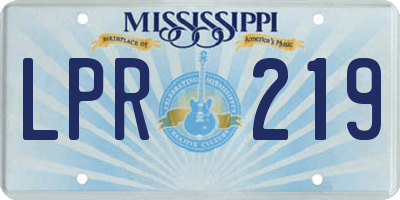 MS license plate LPR219