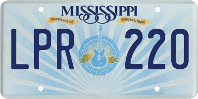 MS license plate LPR220