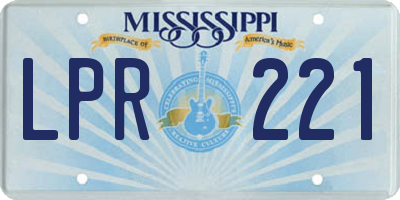 MS license plate LPR221