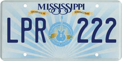 MS license plate LPR222