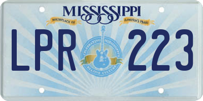 MS license plate LPR223
