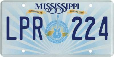 MS license plate LPR224