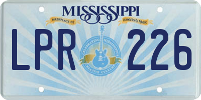MS license plate LPR226