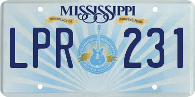 MS license plate LPR231