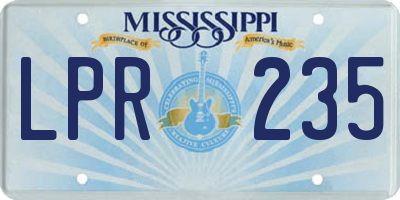 MS license plate LPR235