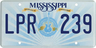MS license plate LPR239