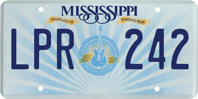 MS license plate LPR242