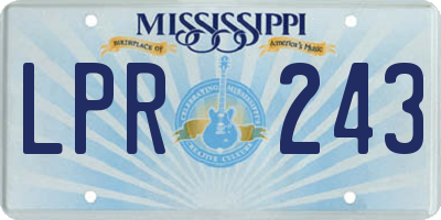 MS license plate LPR243