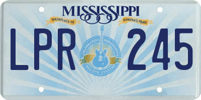 MS license plate LPR245