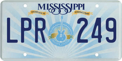 MS license plate LPR249