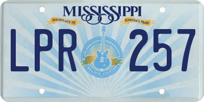 MS license plate LPR257