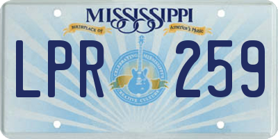 MS license plate LPR259