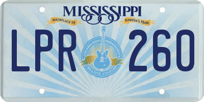 MS license plate LPR260