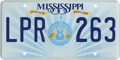 MS license plate LPR263