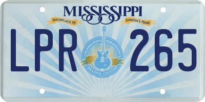 MS license plate LPR265