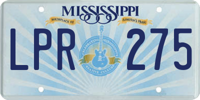MS license plate LPR275