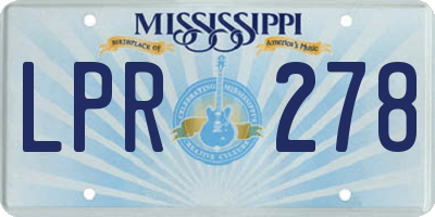MS license plate LPR278