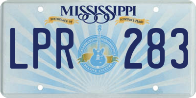 MS license plate LPR283
