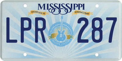 MS license plate LPR287
