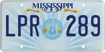 MS license plate LPR289