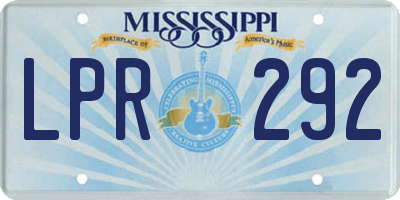 MS license plate LPR292