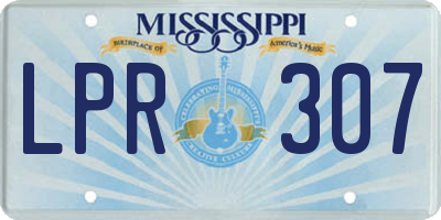 MS license plate LPR307