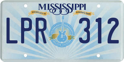 MS license plate LPR312