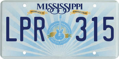 MS license plate LPR315