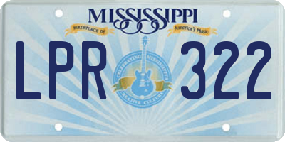 MS license plate LPR322