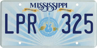MS license plate LPR325