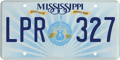 MS license plate LPR327