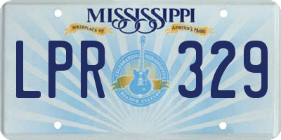 MS license plate LPR329