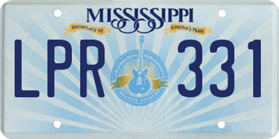 MS license plate LPR331